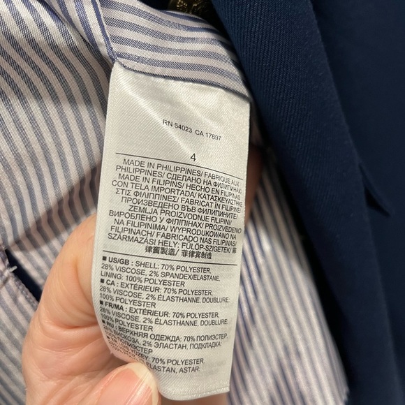 Banana Republic Factory Blazer in Navy with shiny gold buttons lined vintage 4 - Picture 10 of 12